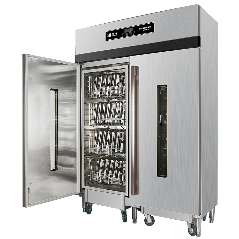 圣托(Shentop)光波推车式消毒柜双门 商用二星级高温热风循环 食堂饭店消毒碗柜 RTD1700-R10