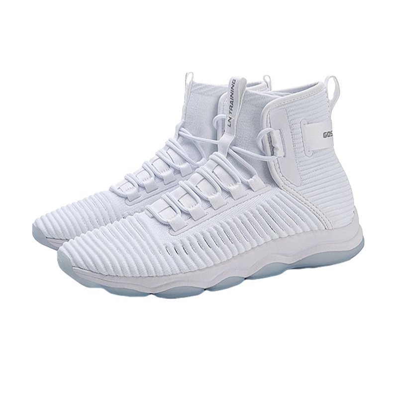 李宁 无界一体织 男款训练鞋AFJN015透气高帮缓震健身鞋