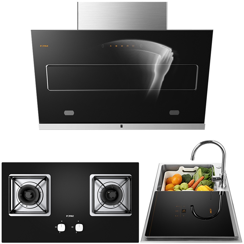 方太(FOTILE)欧式触控式油烟机抽油烟机吸油烟机 燃气灶燃气灶具洗碗机套装 JQD2T+HT8BE.S+C3