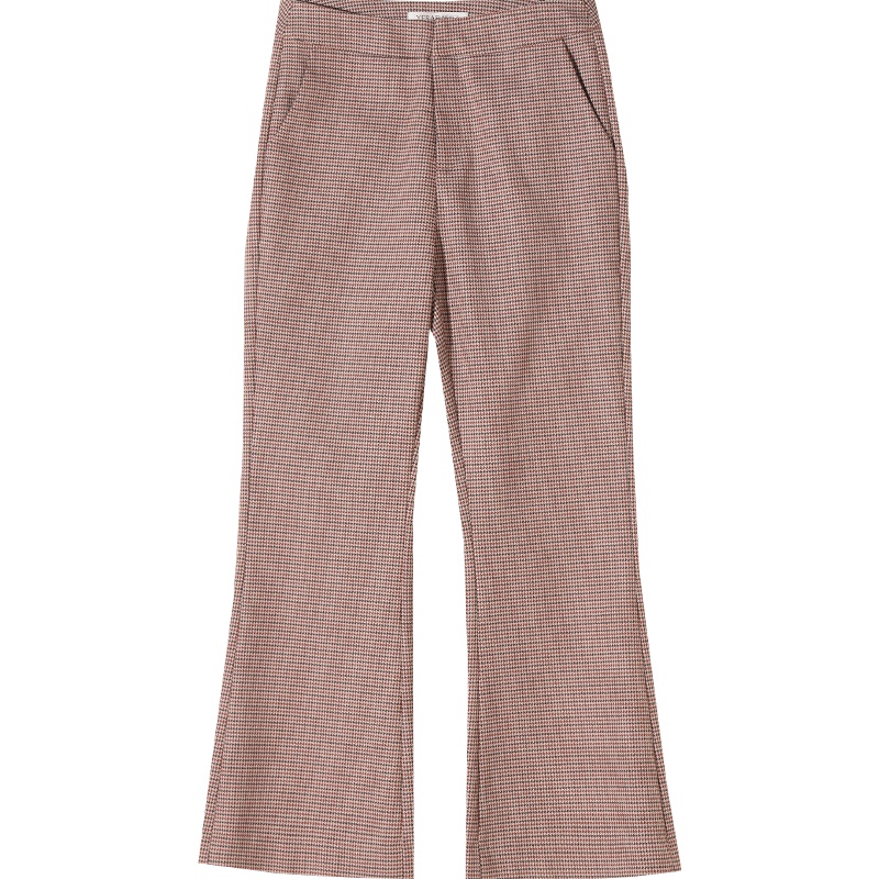 娅丽达女裤九分微喇叭裤女2019秋季新款休闲宽松职业女士裤子I3627