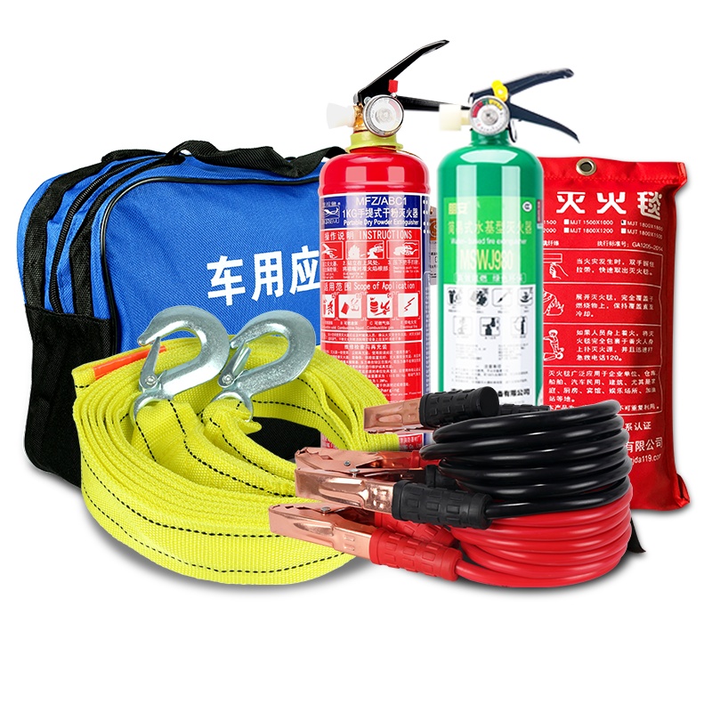 朋安电瓶搭火线加粗3.6米打火线搭电线配收纳包拖车绳4米干粉灭火器水基灭火器灭火毯汽车年检应急救援套餐19