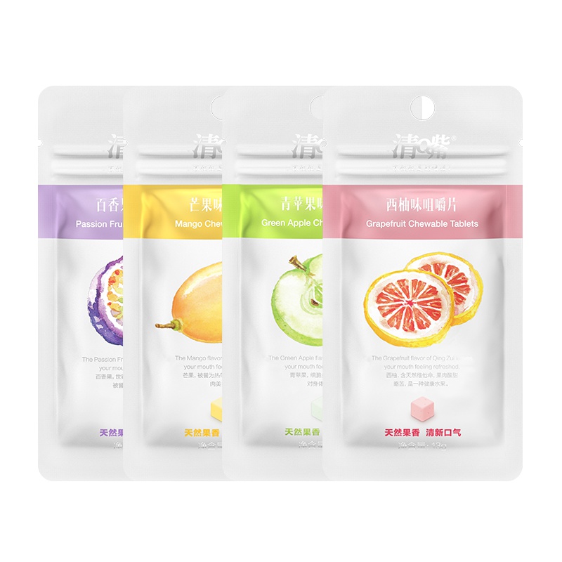 清嘴咀嚼片缤纷装13g*4袋清口含片口气清新糖果零食