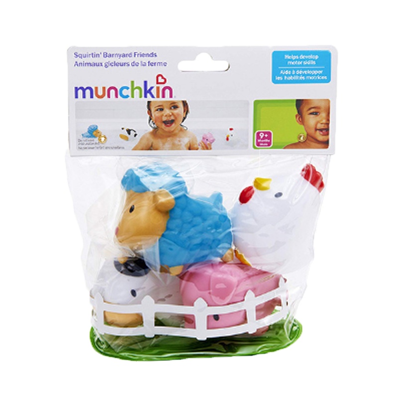 MUNCHKIN满趣健农场小动物洗澡玩具4只装