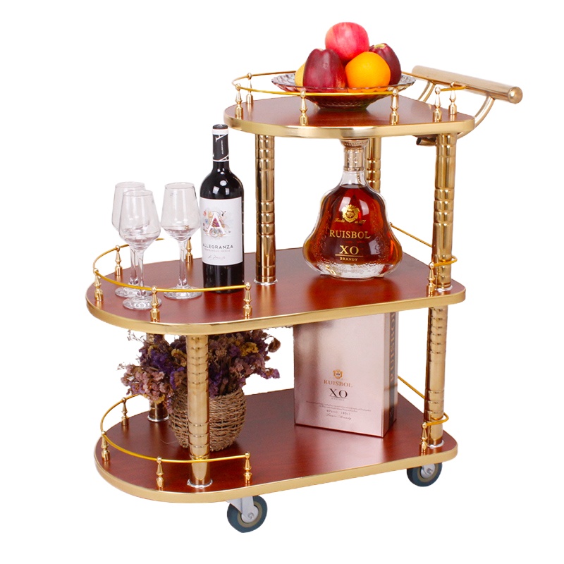 [砳石]餐车小推车酒店餐厅送餐车手 甜品车胡桃色