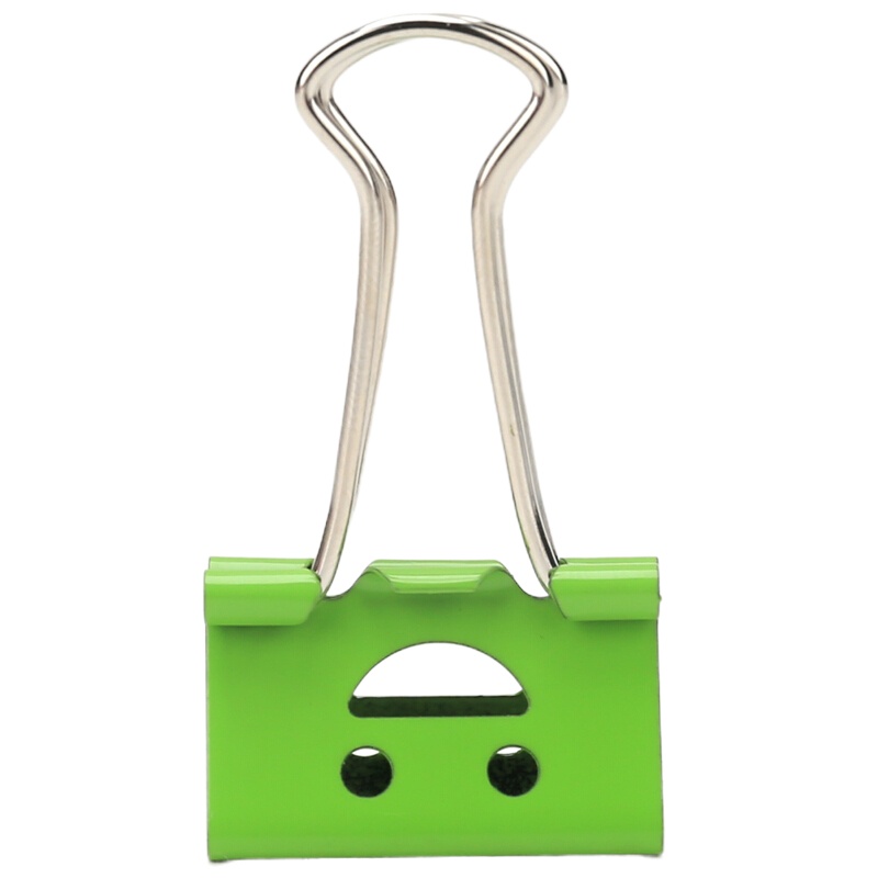 得力8486 25mm彩色微笑长尾夹48个/筒 票据夹 燕尾夹铁夹子文件夹资料夹