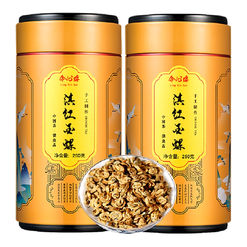 痴福 茶叶新茶一级金丝滇红500g云南滇红茶叶蜜香黄金螺单芽很好喝