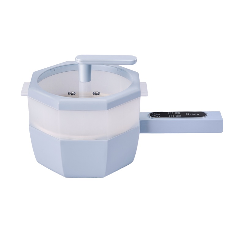 古牌电煮锅家用一体锅电炒锅迷你电锅宿舍煮面多功能电热火锅 A2电煮锅仙羽蓝[微电脑款]+蒸笼