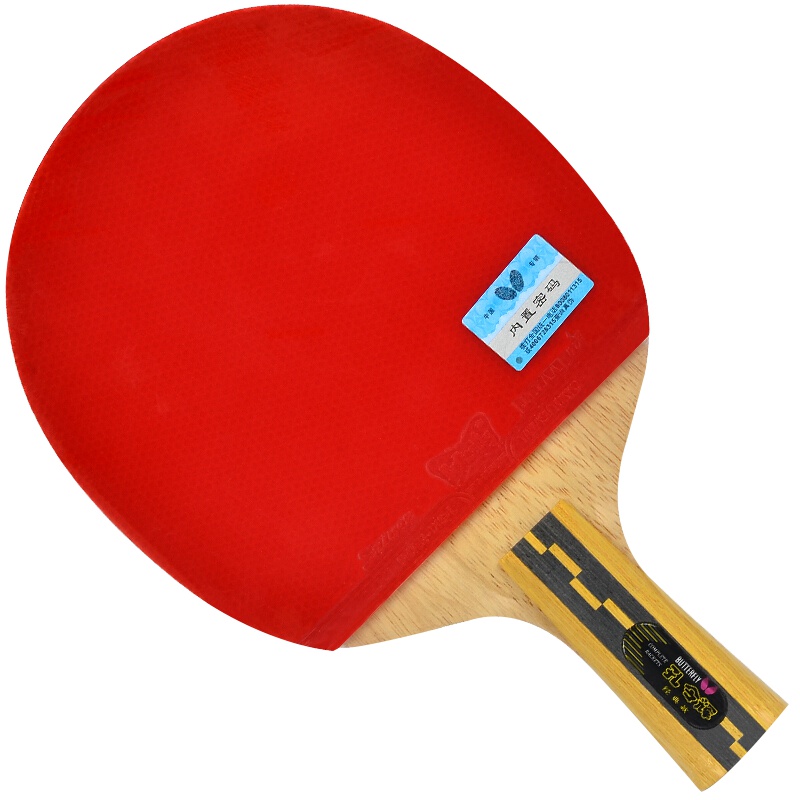 启康 蝴蝶Butterfly乒乓球拍 孔令辉经典款 碳素底板双面反胶 全面型 明星礼品单拍 赠拍套
