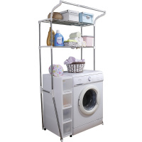 宝优妮浴室置物架洗衣机架子收纳整理架不锈钢伸缩浴室架DQ5021-2