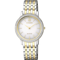 西铁城（CITIZEN）手表不锈钢间金色光动能女表EX1484-81A