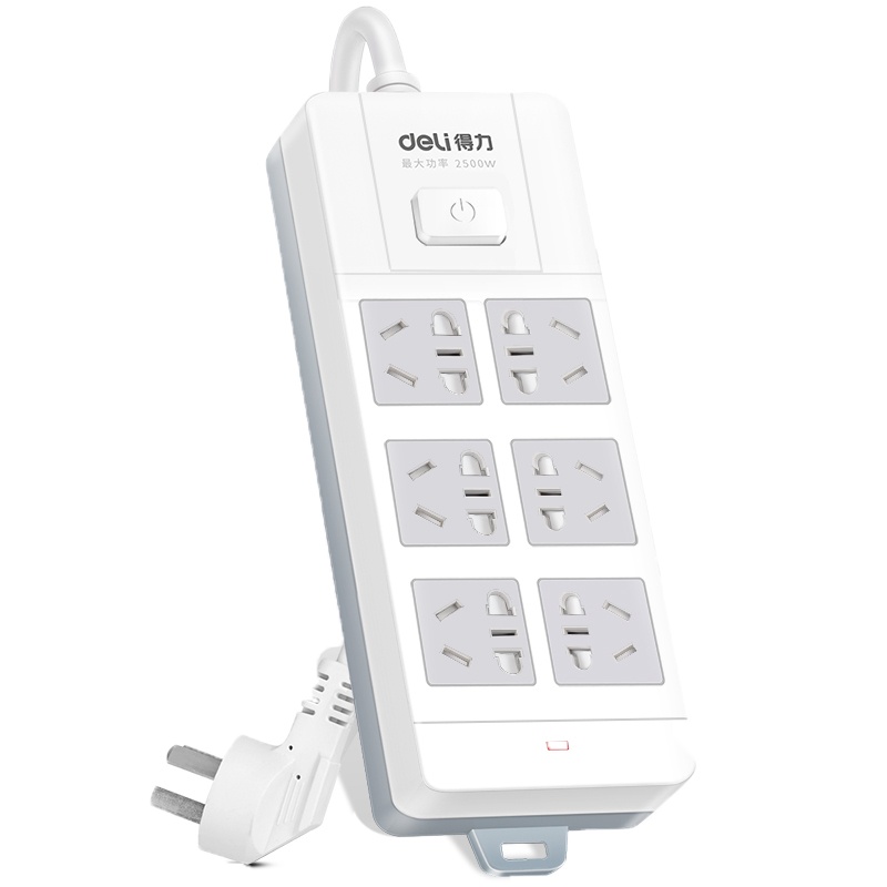 [精选]得力(deli)18246-05新国标6组合插孔 5米大孔距总 控开关 插座 插排 插 线板 接线 板 排插