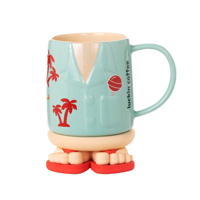 瑞幸咖啡（luckin coffee）妙想凉拖马克杯陶瓷杯创意可爱杯子