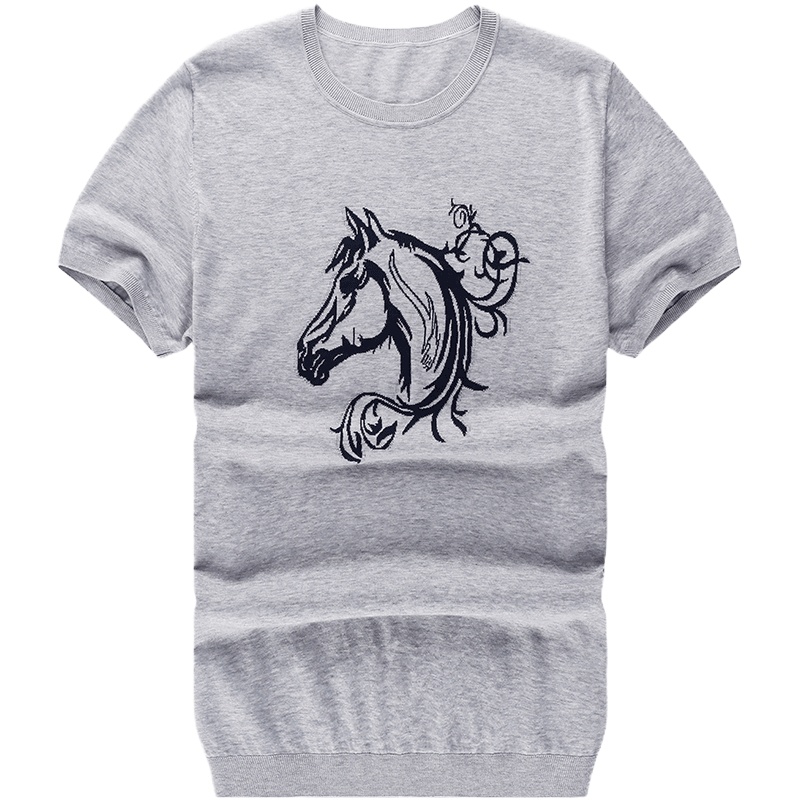 布先生短袖T恤 针织衫印花简约艺术男上衣 纯棉圆领T恤男AT10219