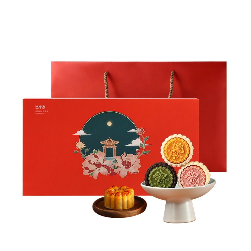 YOTIME 中秋网红月饼礼盒 双色夹心海盐巧克力流心雪媚娘蜂蜜茉莉桃山皮月饼 支持企业团购中秋礼品