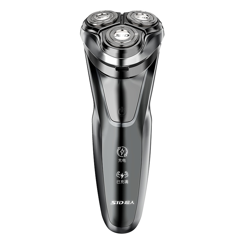 超人(SID)电动剃须刀RS7350银色全身水洗USB充电全球电压快充双环贴面三头浮动旋转式刮胡刀