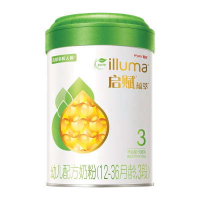 [赠品]惠氏illuma启赋蕴萃幼儿配方奶粉(12-36月龄,3段)350克