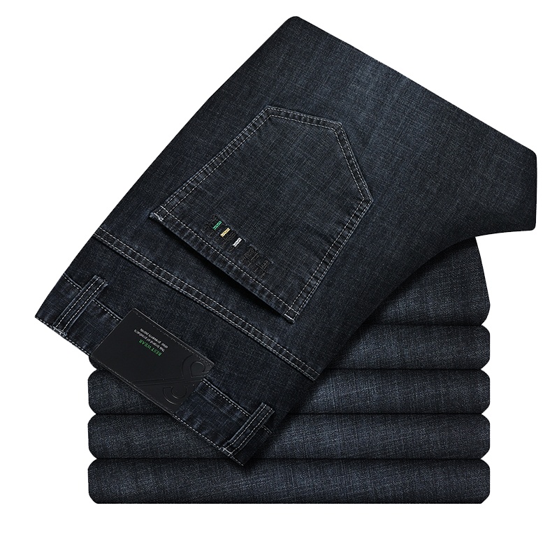恒源祥男士牛仔裤2021夏季新款直筒男士中年爸爸裤子商务休闲长裤