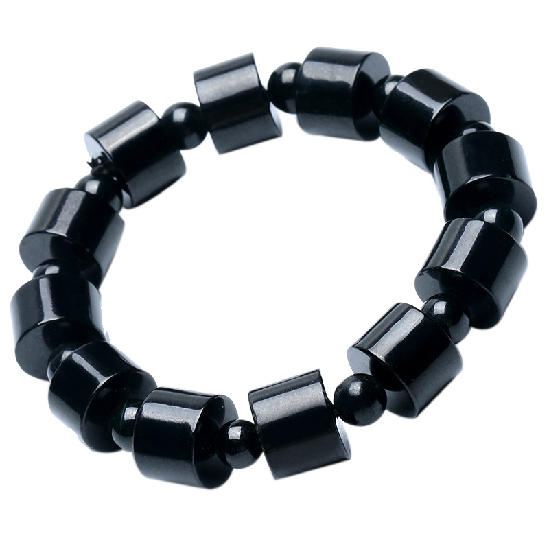 月印百川 翡翠玉手串翡翠墨翠单圈玉石手链 附送证书