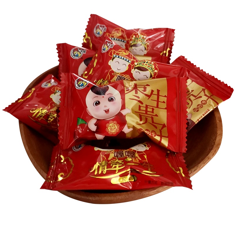 喔喔阿胶枣喜枣无核金丝小枣情牵一生枣生贵子散装结婚喜糖500g