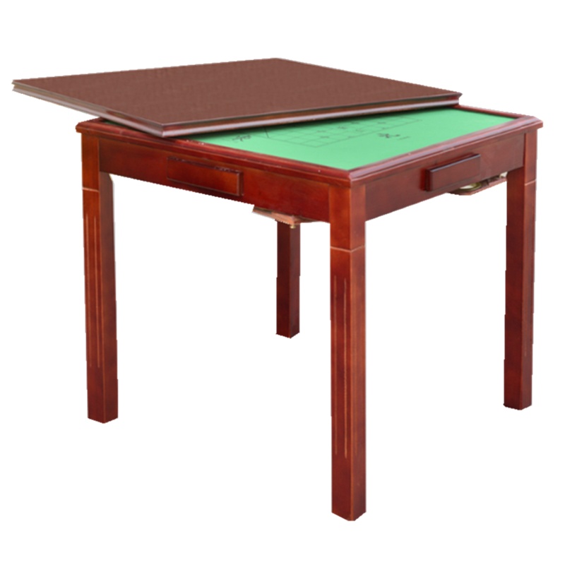 周鼎皖手动麻将桌家用休闲两用餐桌小户型方桌老年活动中心实木棋牌桌子