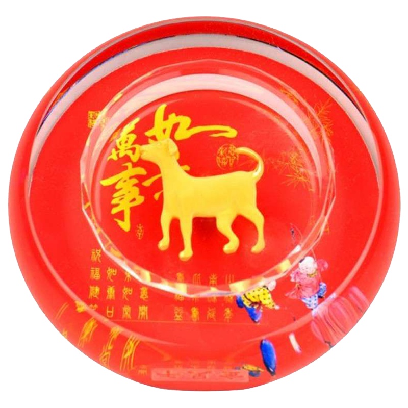 梦克拉 足金工艺水晶生肖摆件 生肖狗