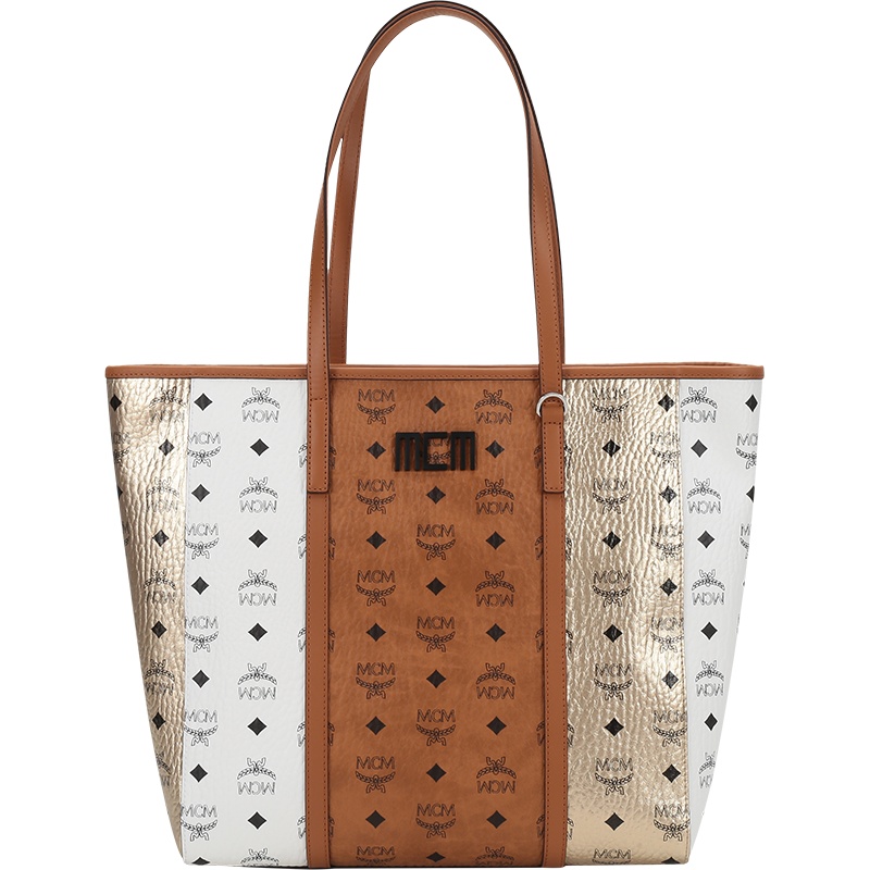 MCM 女士 Toni Visetos系列涂层帆布配皮手提单肩包托特包中号 MWPBSTN01