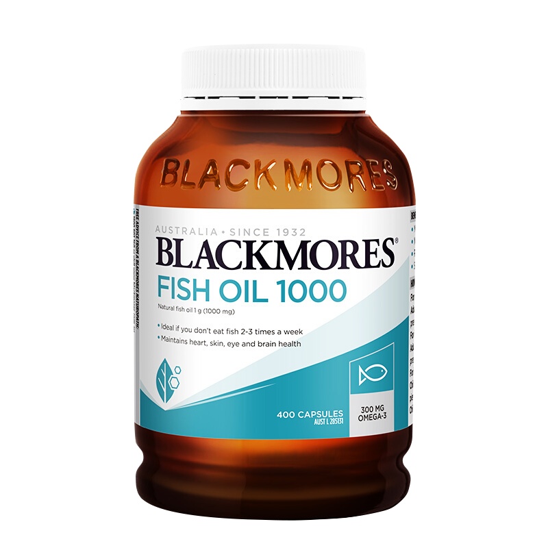 BLACKMORES澳佳宝原味深海鱼油400粒/瓶装软胶囊含欧米伽3中老年专用DHA 调节三高上班族学生必备 澳洲进口