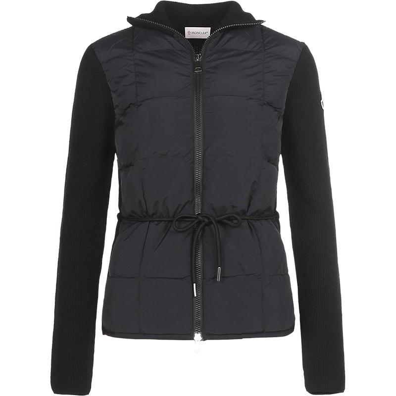 盟可睐 MONCLER 女士聚酰胺/羊毛鹅绒薄款羽绒服针织外套9B00019 M1131