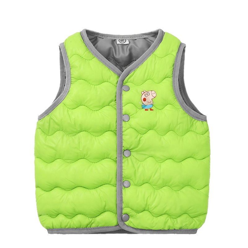 2019胖胖象韩版P13秋冬保暖坎肩百搭男女儿童时尚马甲背心(里外穿)