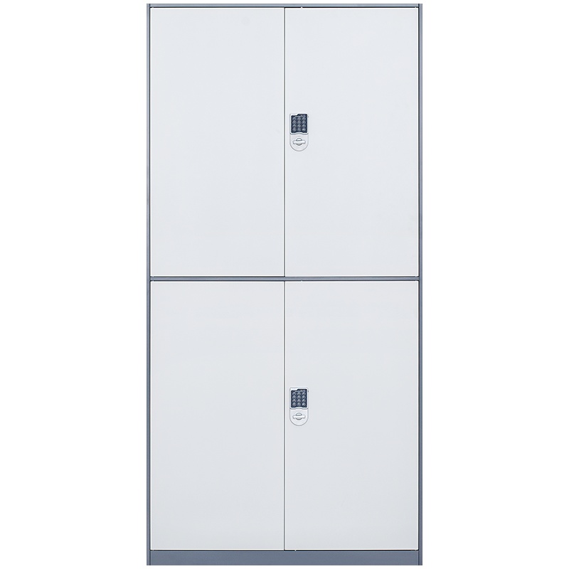 震海 密码锁通双节文件柜办公柜档案资料柜灰套白钢制加厚办公室储物柜 家用鞋柜