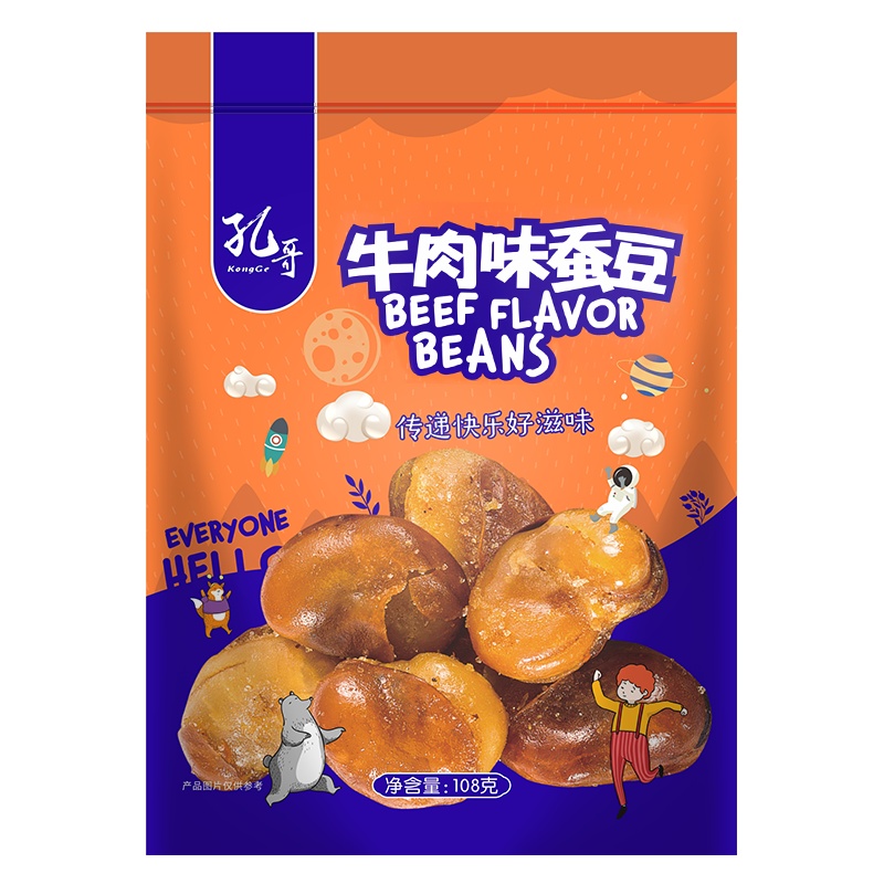 孔哥牛肉味蚕豆坚果炒货休闲零食蚕豆108g 牛肉味