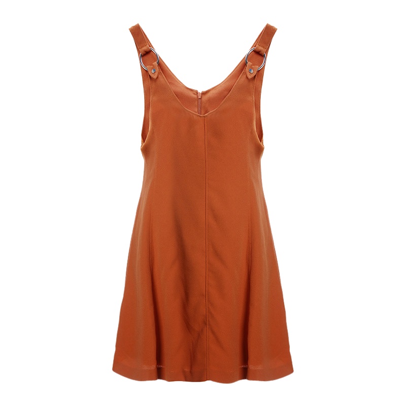 秋水伊人2021秋季新款装新品背带圆环英伦气连衣裙S87