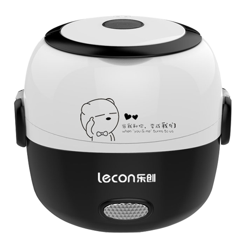 乐创(lecon) 蒸煮电热饭盒 LC-BWH05 便携式 1.3L 黑色
