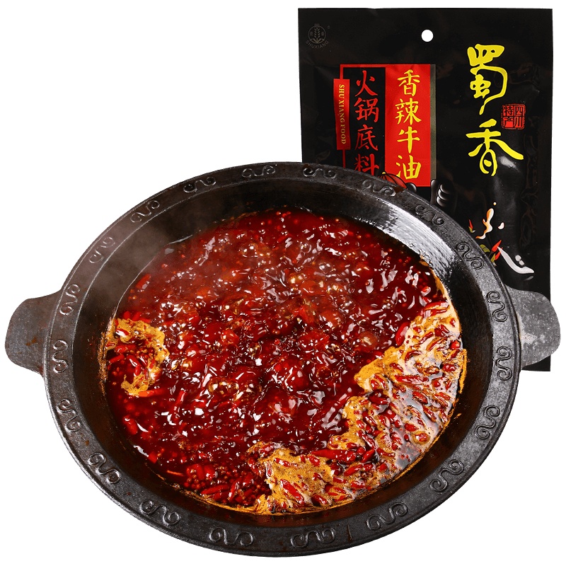 蜀香牛油火锅底料300g 麻辣火锅料 重庆火锅料底料 香辣冒菜调味料 实体店用料
