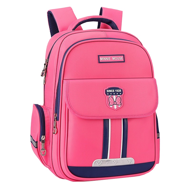 迪士尼(Disney)米奇小学生书包男女孩儿童书包1-3-6年级减负双肩轻便背包 SD10077玫红