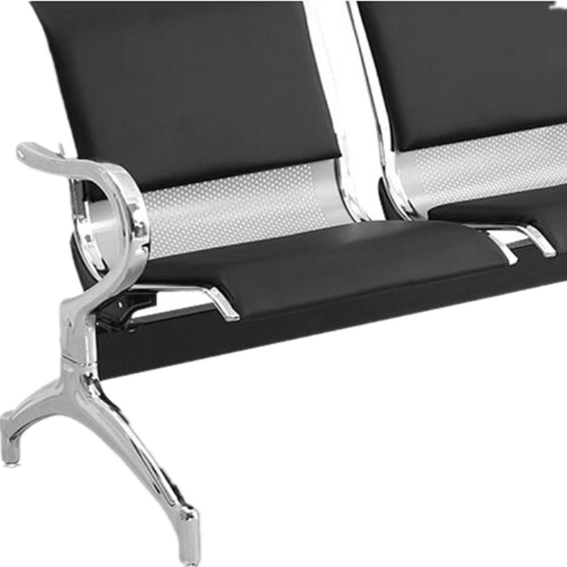 环杰连排长椅银等候椅休闲排椅四人位皮垫