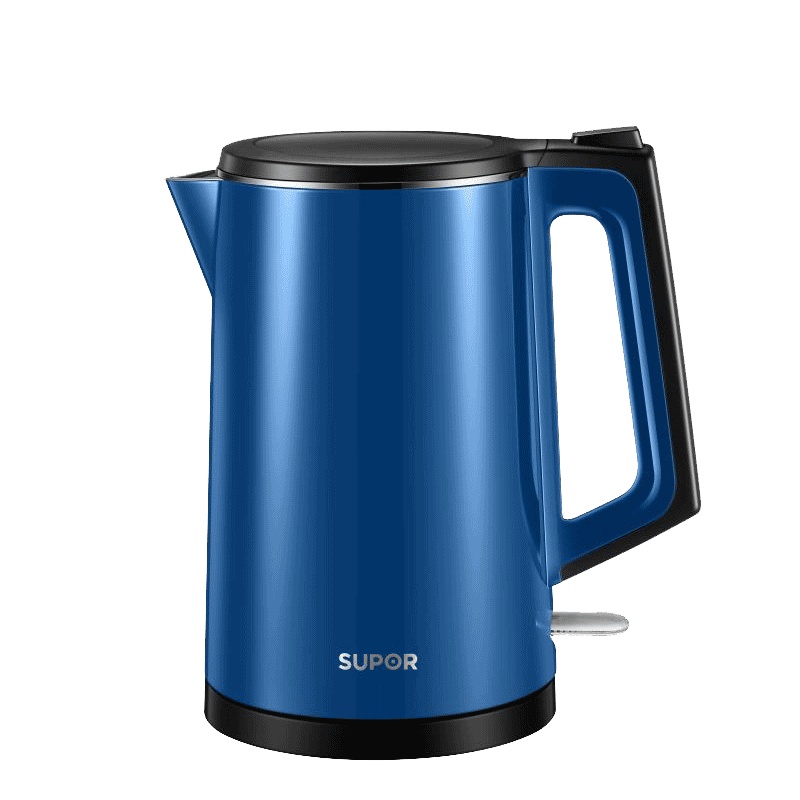 苏泊尔（SUPOR）电水壶SW-15E323 1.5L 烧水壶家用 304不锈钢 自动断电 双层防烫STRIX温控器蓝色
