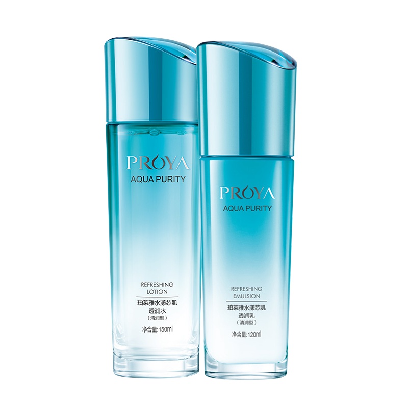 珀莱雅水漾芯肌两件套透润水150ml 透润乳120ml 补水保湿收缩毛孔控油清润型