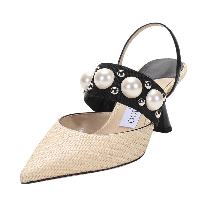 周仰杰 JIMMY CHOO 女士 织物马蹄跟高跟凉鞋露跟鞋BRESLIN 65 ABG 211