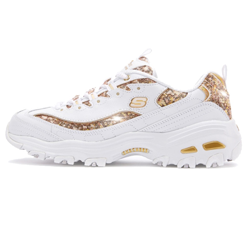 斯凯奇秋季亮片老爹鞋复古厚底熊猫鞋女11916/W GD