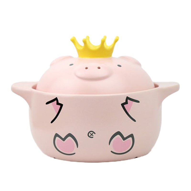 WQMD嘿猪猪日式耐高温砂锅(双耳)汤锅/耐热土650度,中温瓷,安全无毒P800-1-2500ML