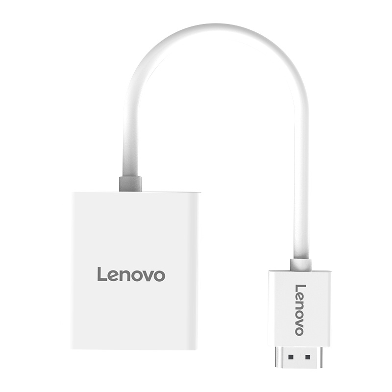 联想（Lenovo）HDMI转VGA转换器 高清视频转接头 带音频接口适配器 笔记本/投影机/显示器 H203（白色）