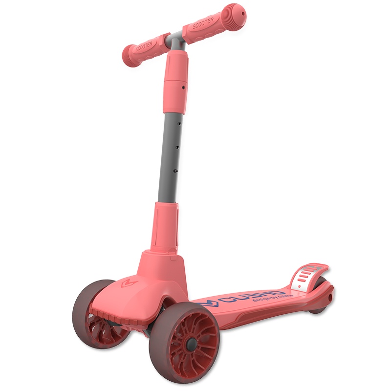 cubho代步滑板车儿童青少年铝合金实心轮儿童平衡车折叠滑滑车手刹脚刹4轮闪光轮