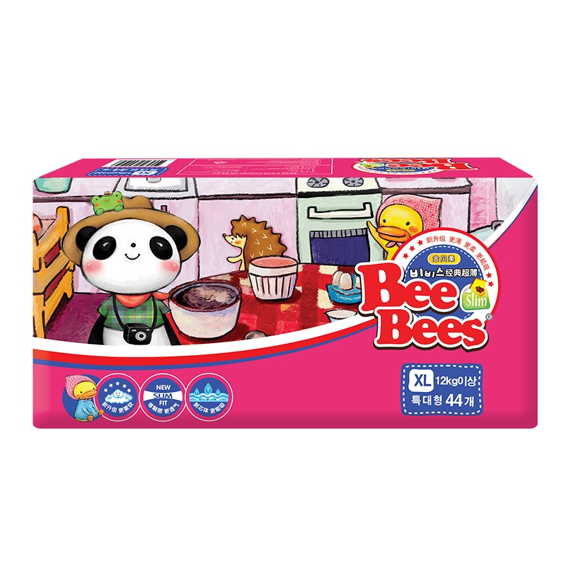 [韩国金贝柔纸尿裤]BeeBees经典超薄透气婴儿干爽宝宝尿不湿XL