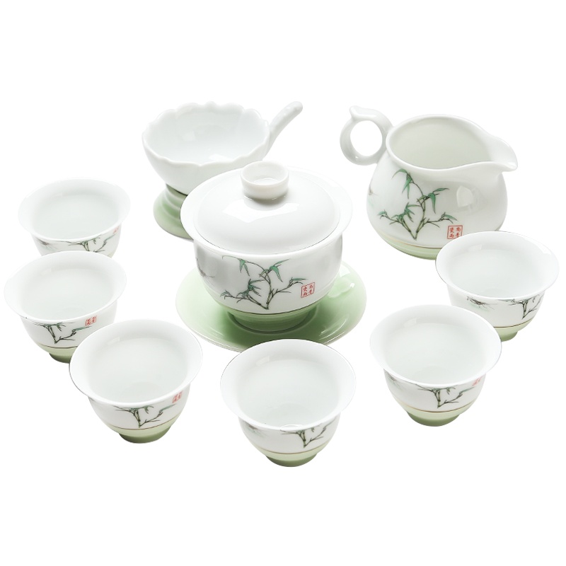 苏氏陶瓷(SUSHI CERAMICS) 茶具套装元清陶瓷茶壶茶杯功夫茶具(盖碗)