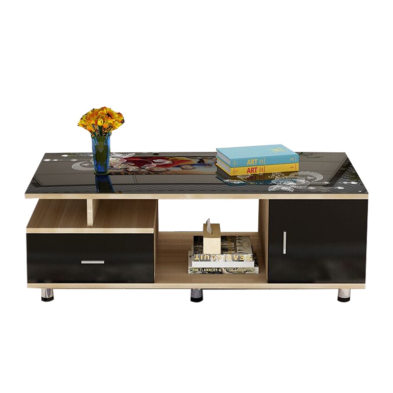 天惠子 茶几电视柜组合现代简约 小户型客厅钢化玻璃伸缩电视柜茶几组合地柜储物柜