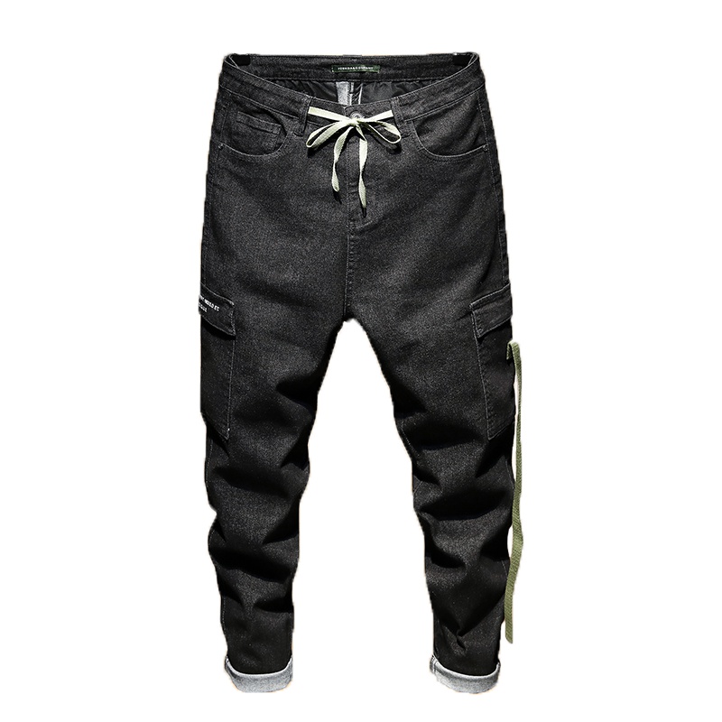 超音狼春夏款 宽松绳带九分休闲工装裤CD-D058