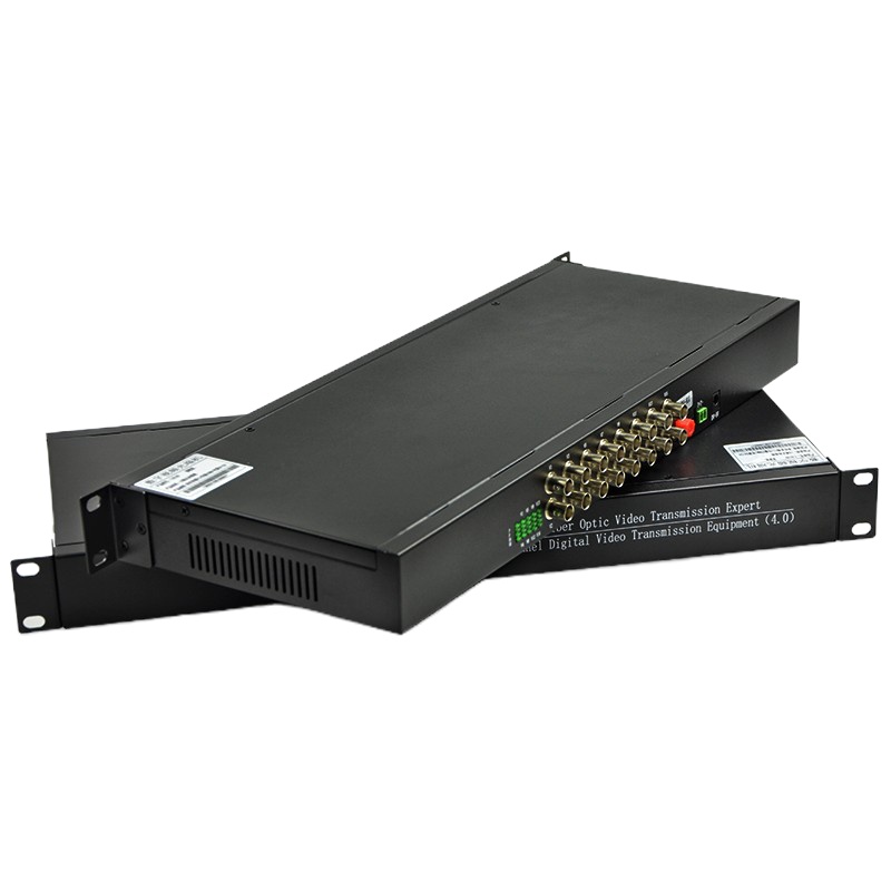 Haohanxin1U机架式16路纯视频光端机单模单纤16路光端机FC1对 一对