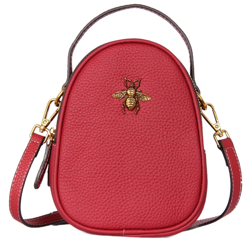 头层牛皮新款真皮女包韩版百搭时尚迷你小椭圆包斜挎手提小包包 女