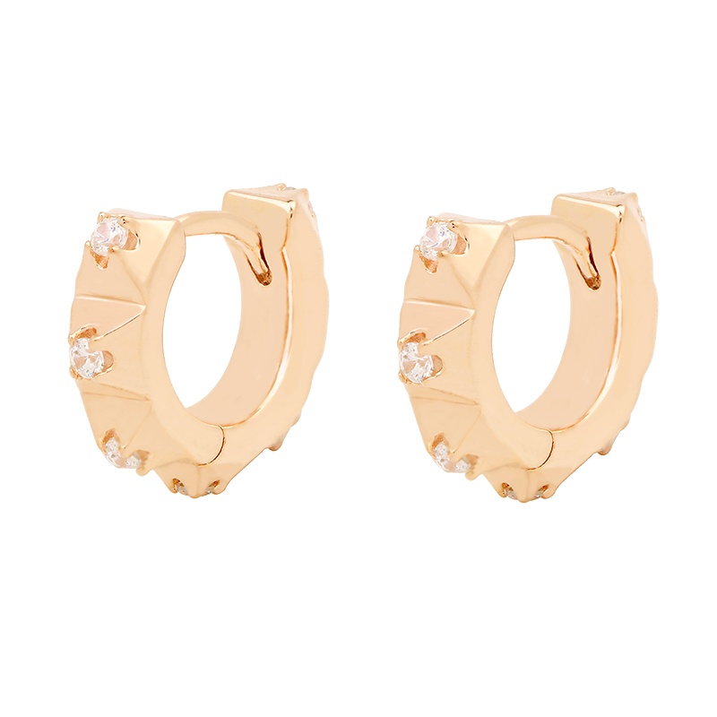 apm MONACO玫瑰金齿状小耳环女士 时尚设计感齿形925银耳饰